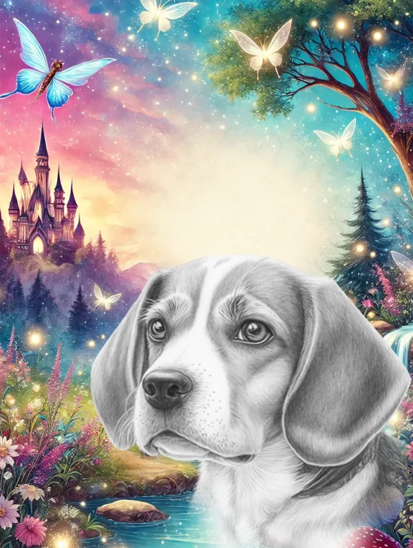 Custom Pet Portrait | Fantasy & Fairytale Themed Background (Printable A4)