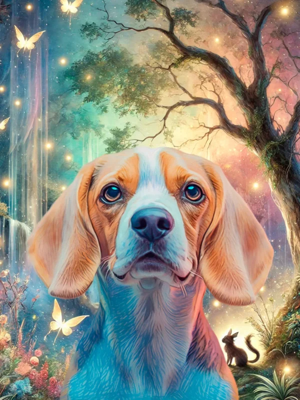 Fantasy fairytale pet portrait A4 printable custom artwork