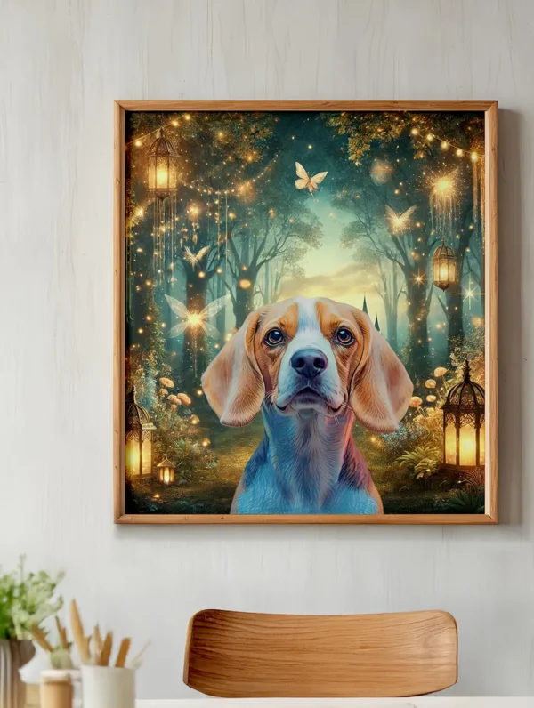 Fantasy fairytale pet portrait custom magical artwork A4 printable